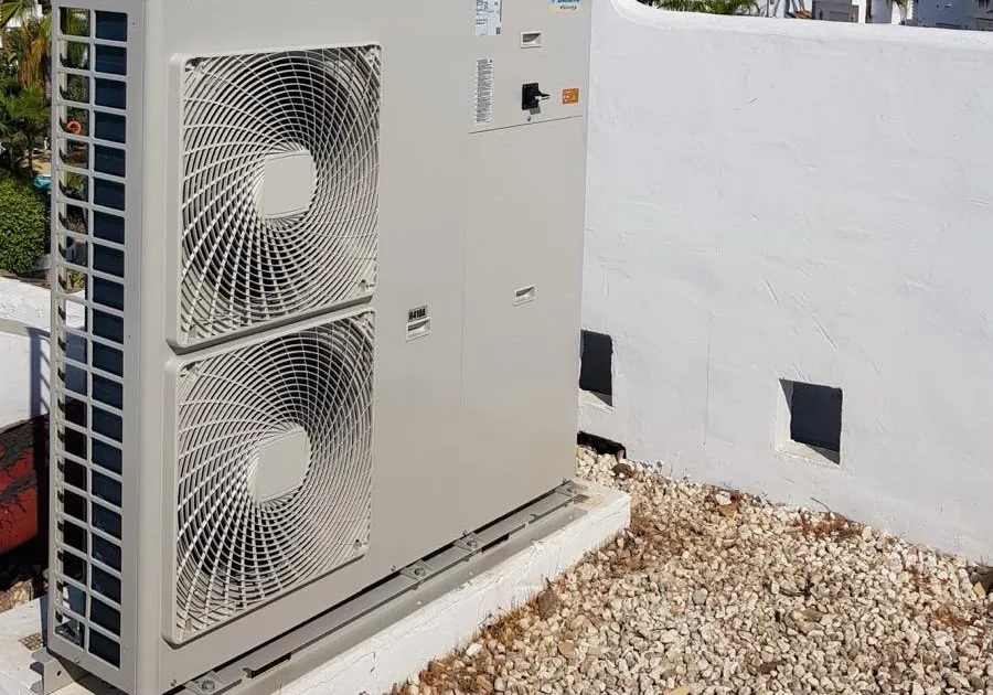 Outdoor unit on a roof terrace